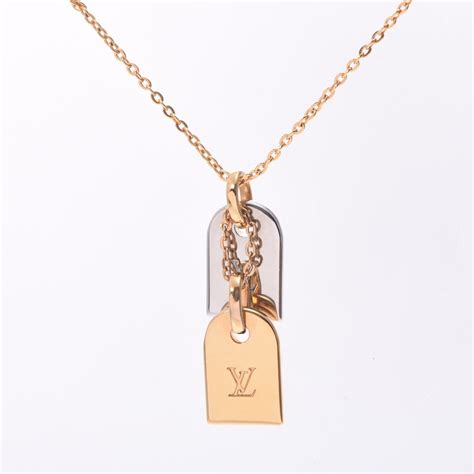 louis vuitton tag necklace|louis vuitton nanogram necklace.